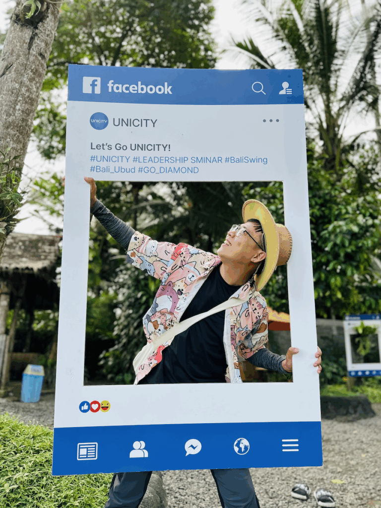 Photo of me taken in Bali swing with Unicity